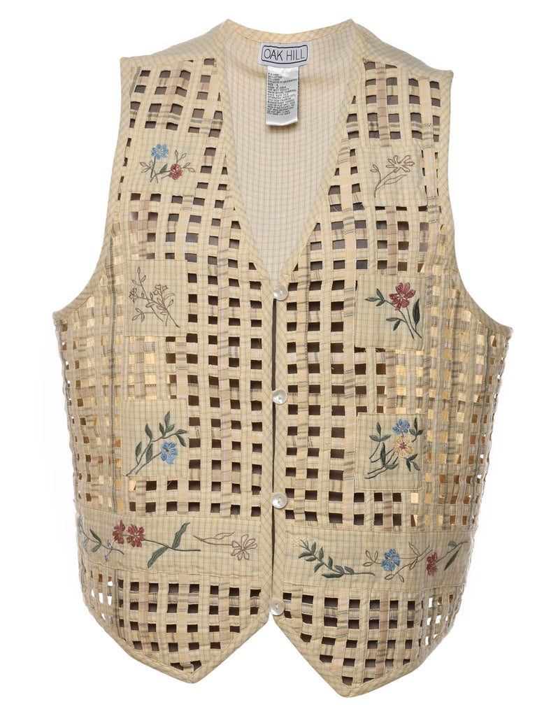 Oak Hill Floral Pattern Embroidered Waistcoat - L