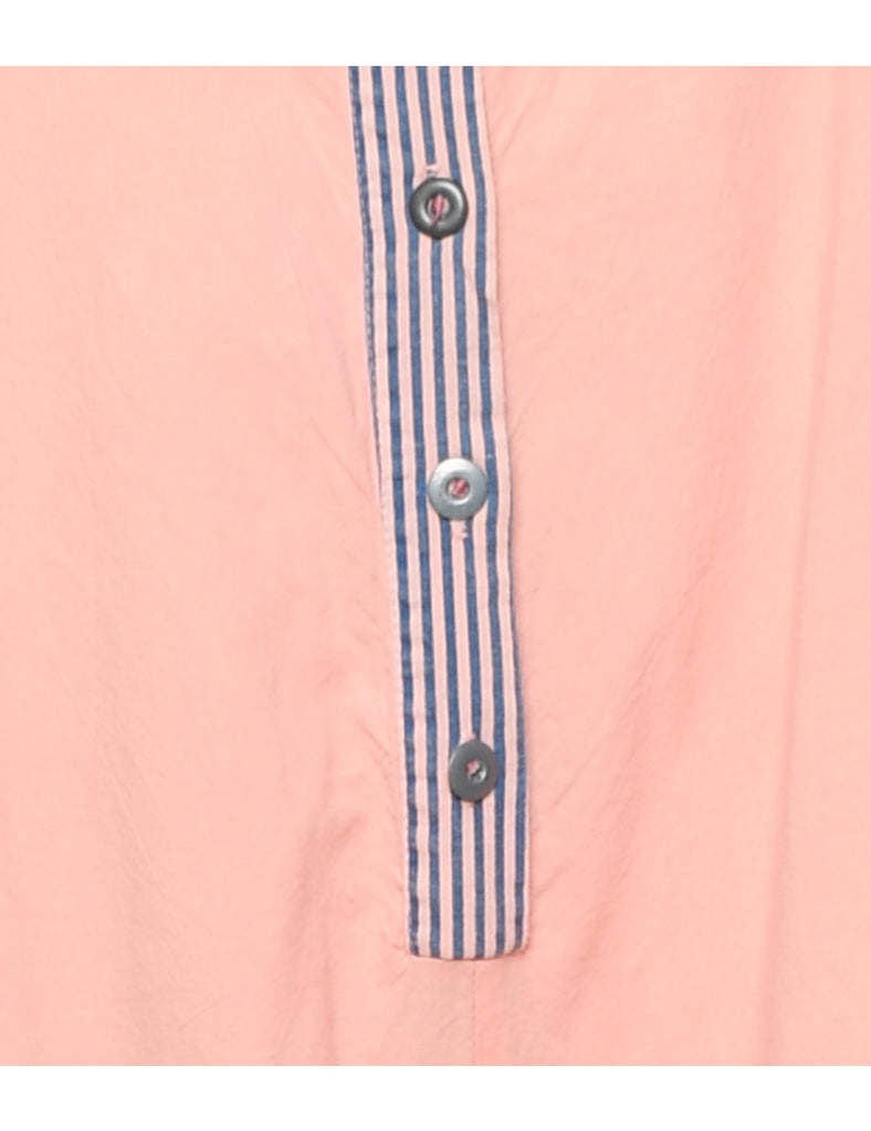 Pale Pink Button-Front Jumpsuit - M