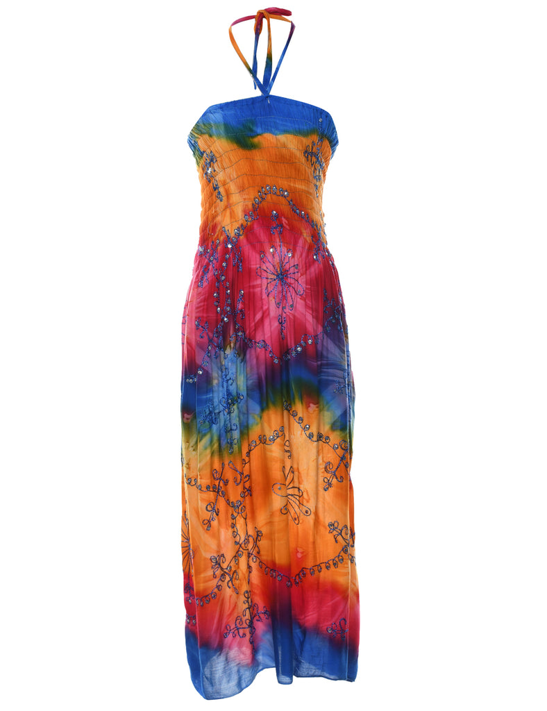 Rainbow Sequined Maxi Dress - S