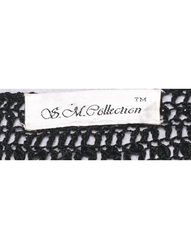 Sequined Crochet Cardigan - M