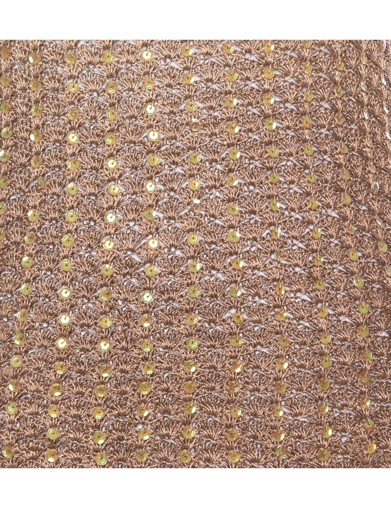 Sequined Crochet Vest - S