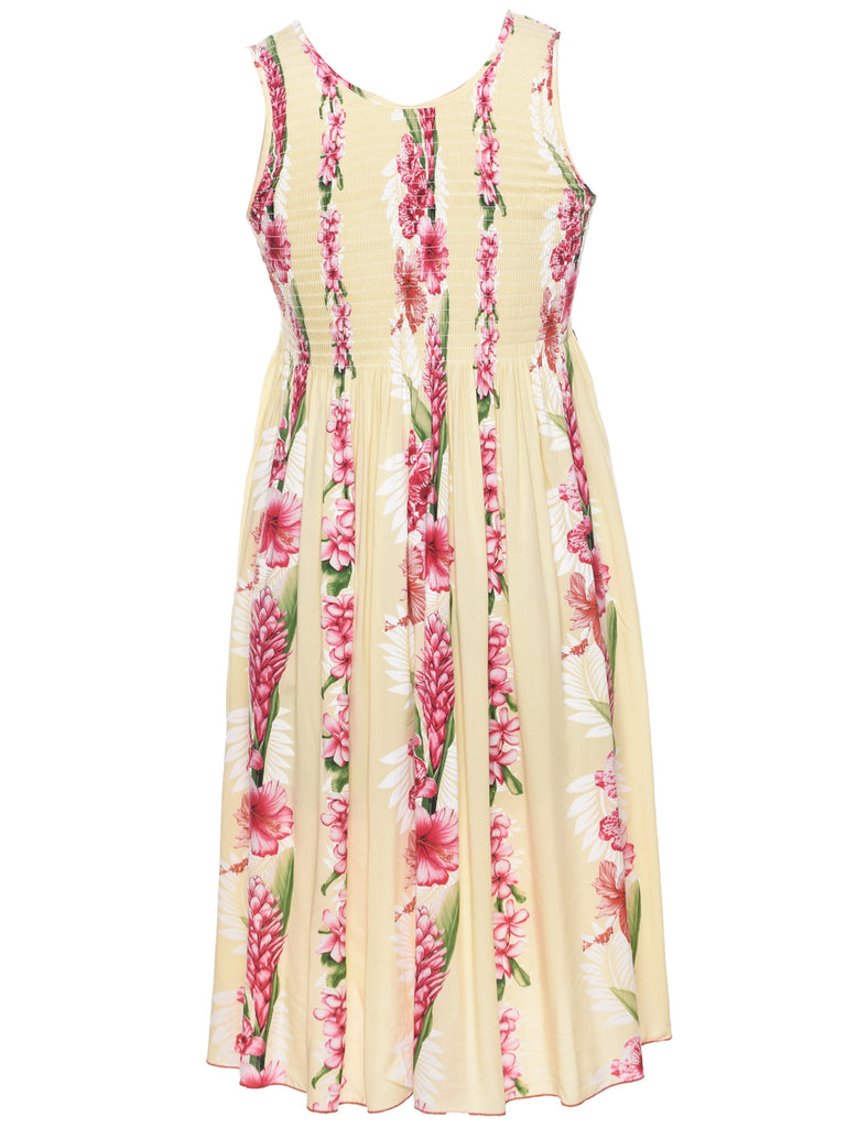 Smocked Floral Dress - S