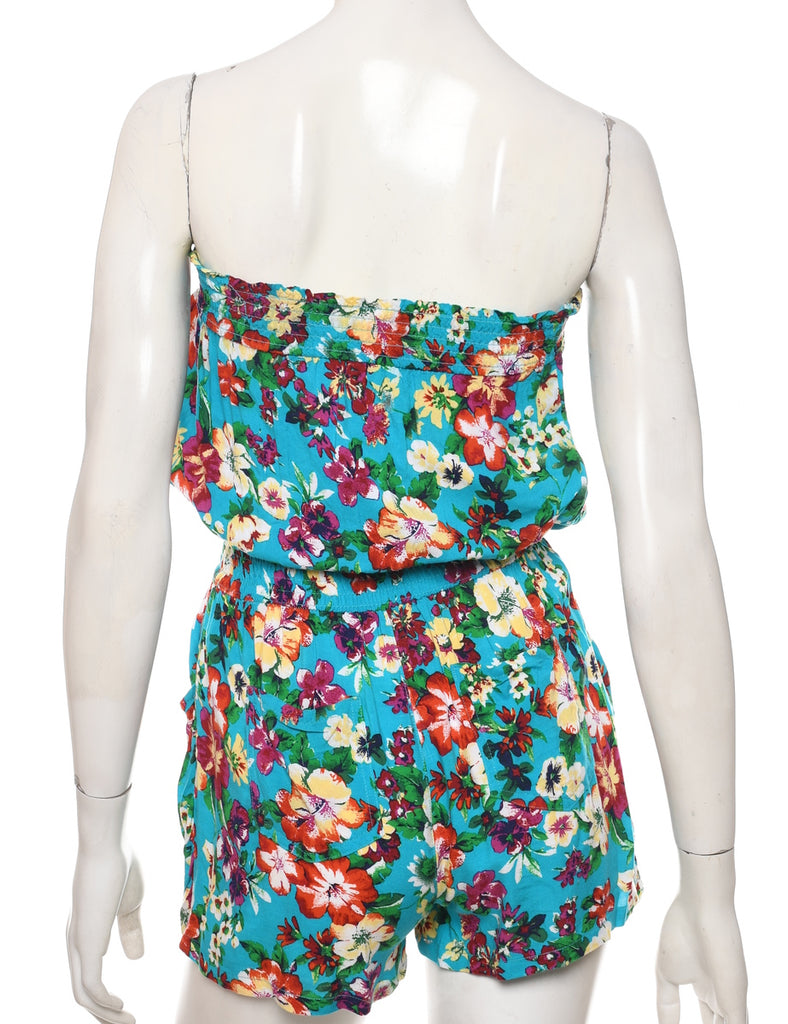 Strapless Floral Pattern Playsuit - S