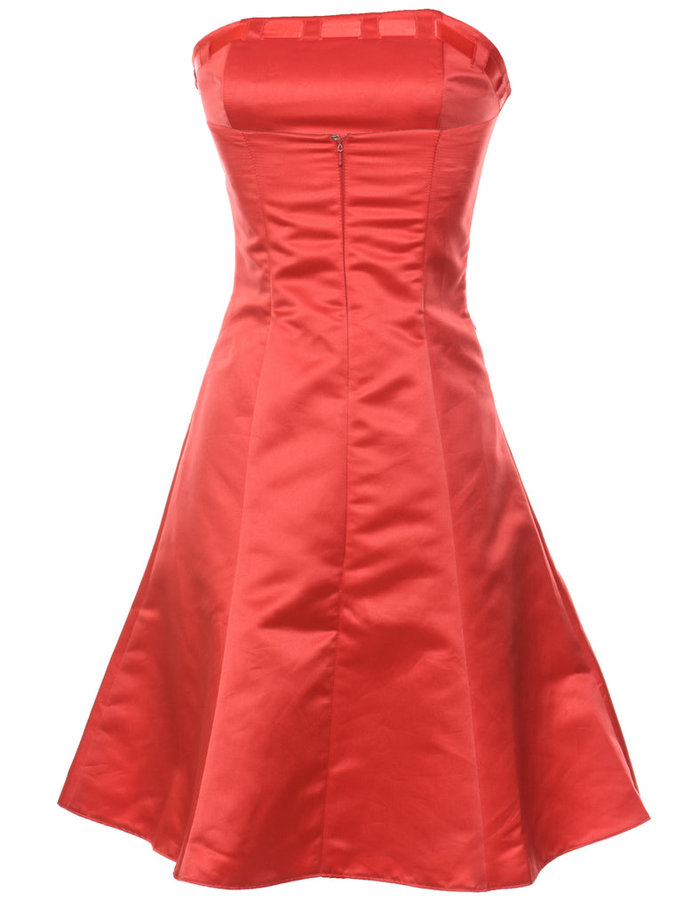 Strapless Red 1980s Gunne Sax Evening Dress - S