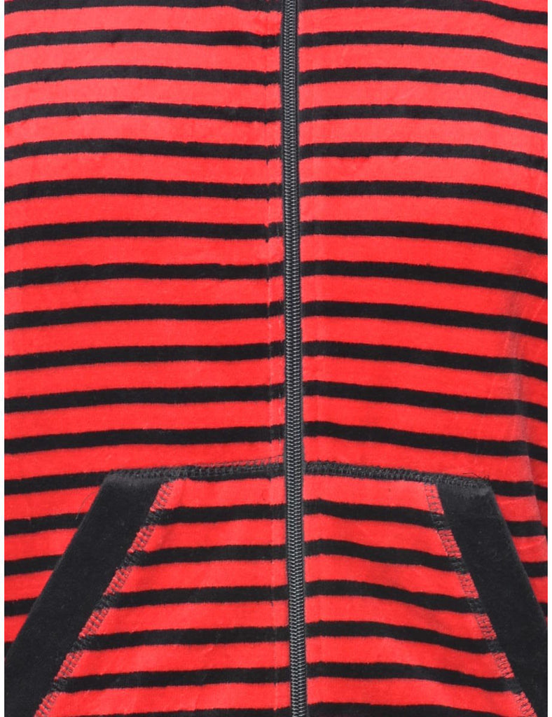 Striped  Black & Red Track Top - S
