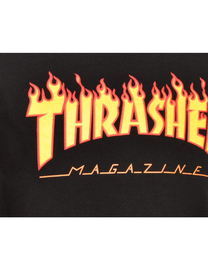 Thrasher Black Printed T-shirt - M