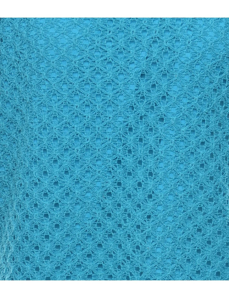 Turquoise Crochet Top - L