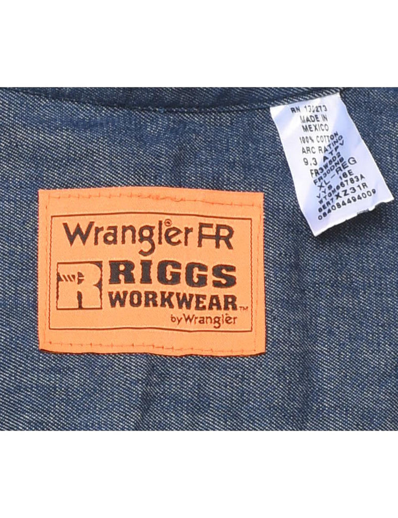Wrangler Dark Wash Workwear Denim Shirt - XL