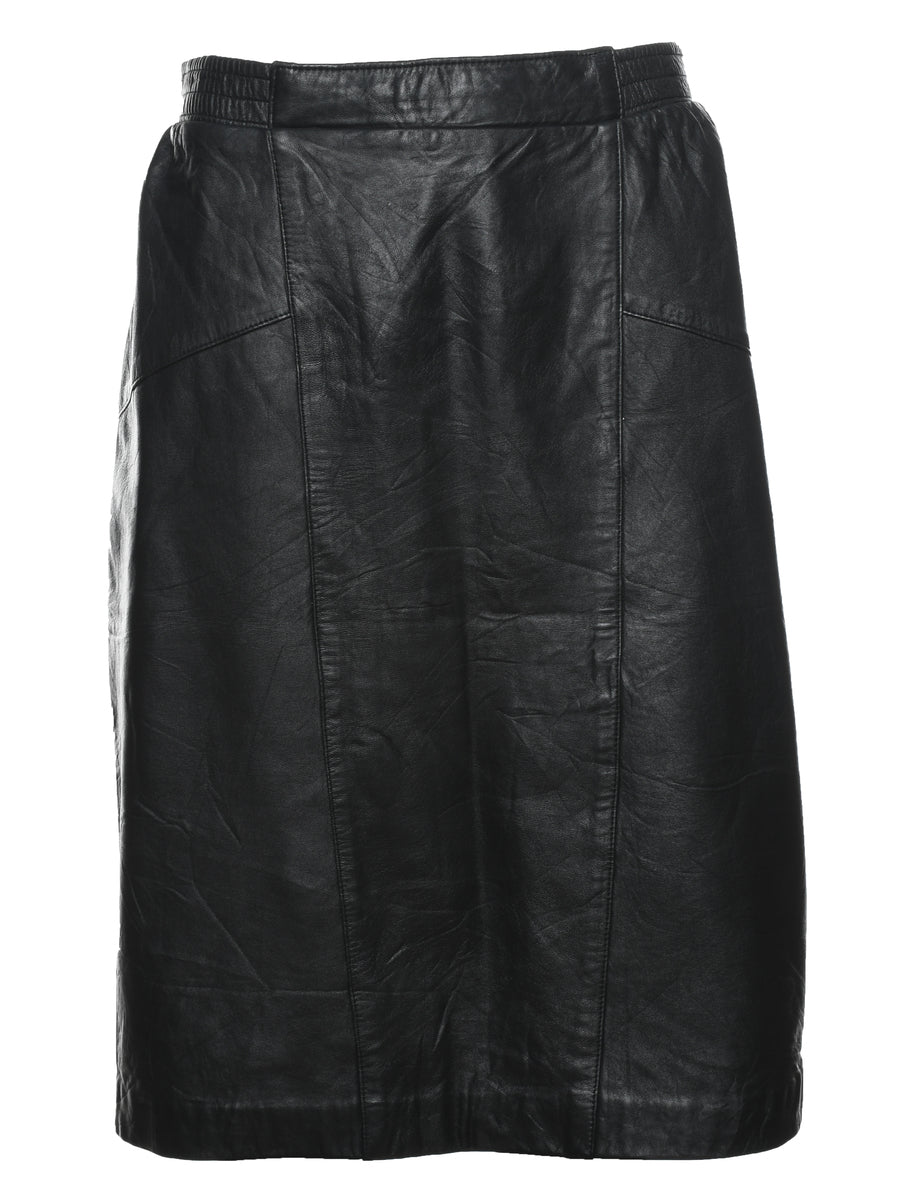 Autumn Vintage Women Streetwear Black Leather Skirt main image 1