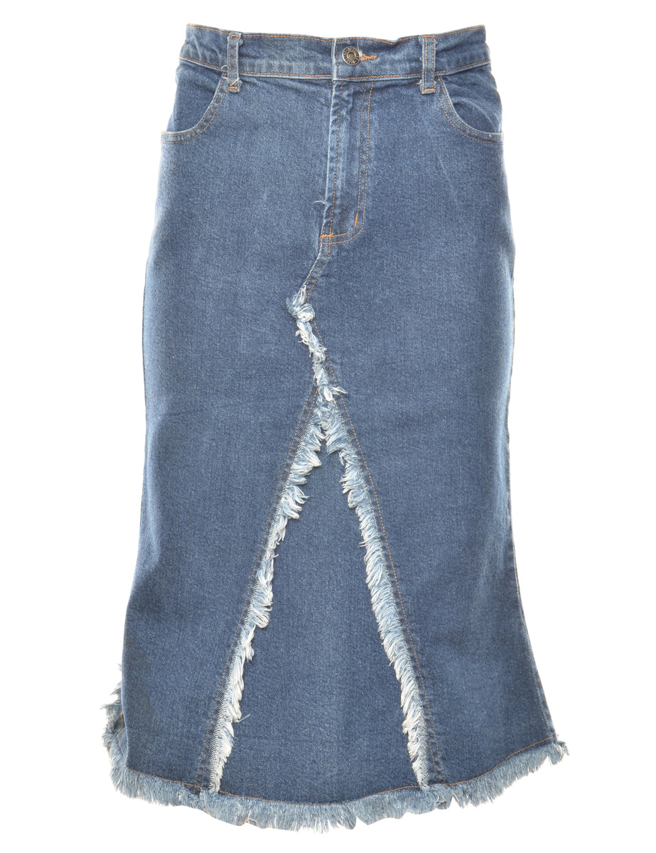 Denim Fray Skirt