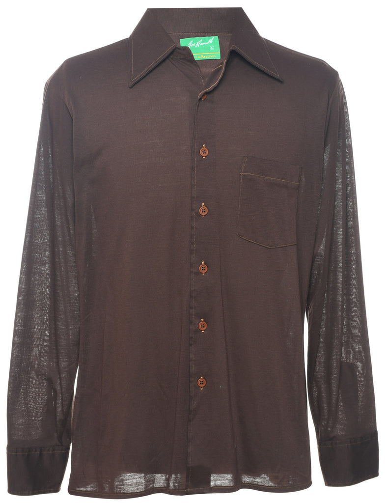 1970s Arrow Dark Brown Shirt - L