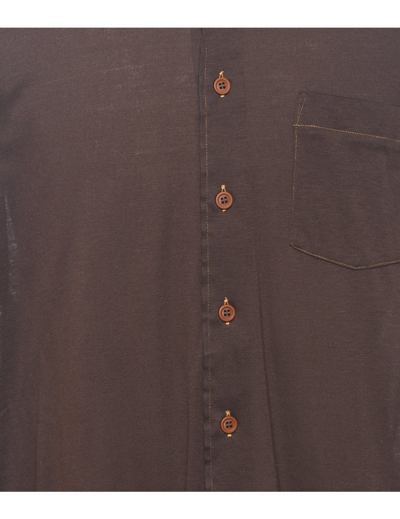 1970s Arrow Dark Brown Shirt - L