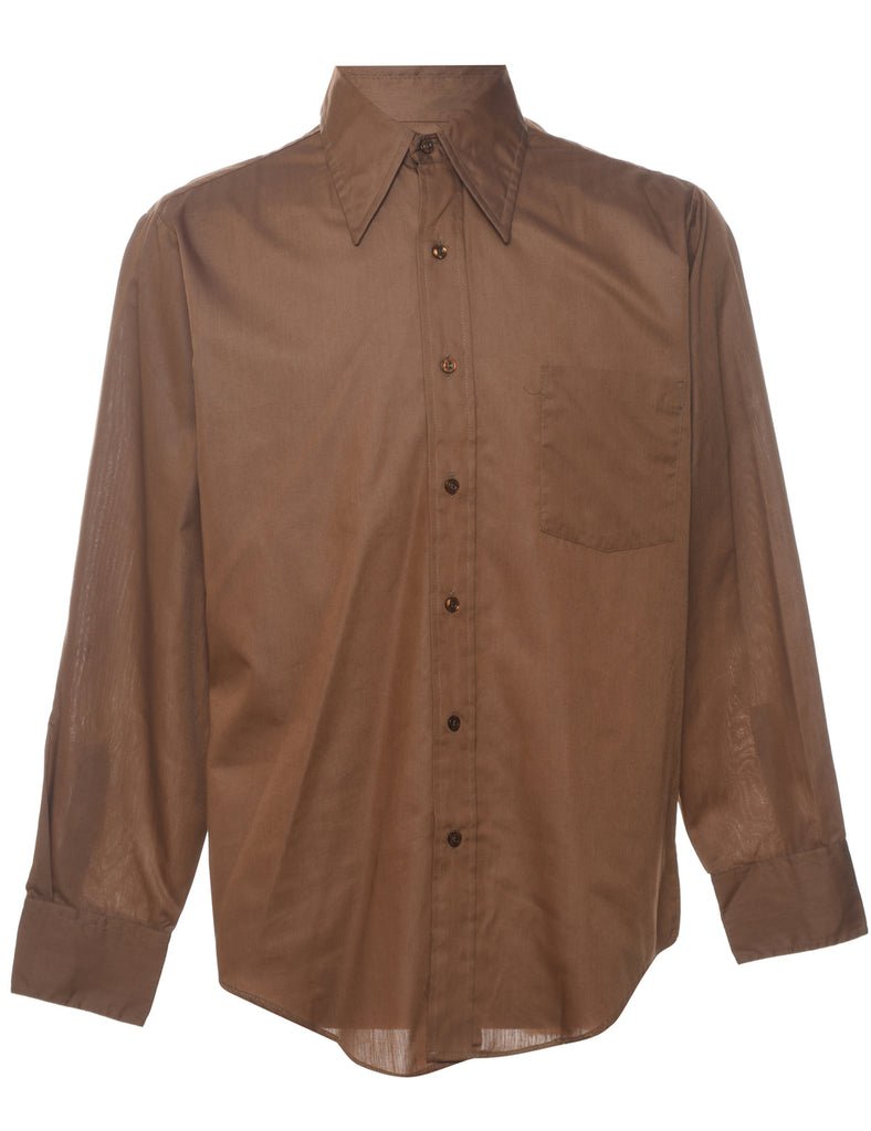 1970s Dark Brown Shirt - L