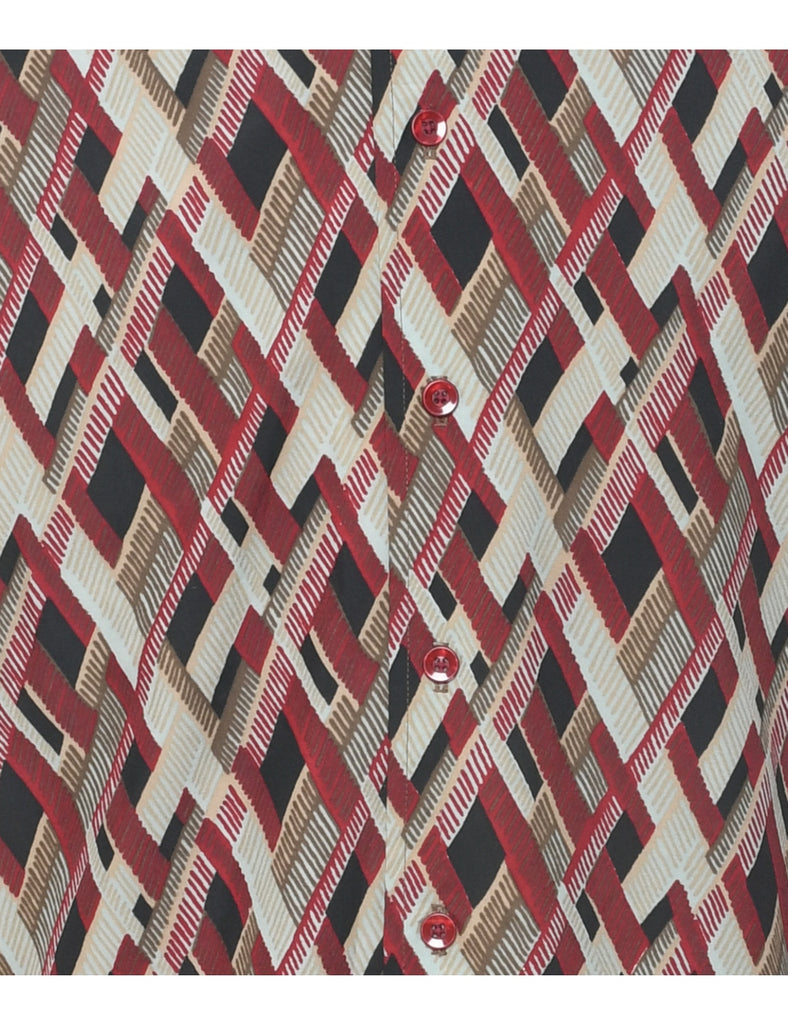 1970s Geometric Pattern Shirt - XL