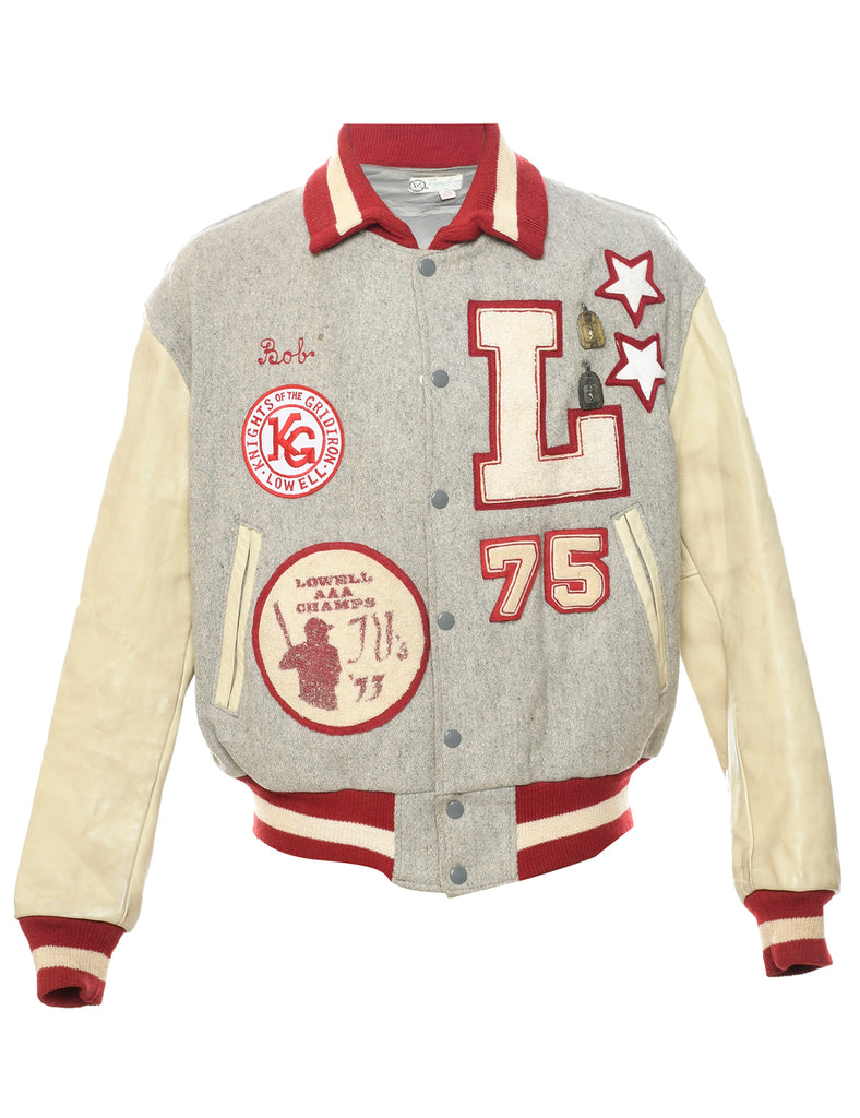 1970s Knights of the Gridiron Grey Team Jacket - L