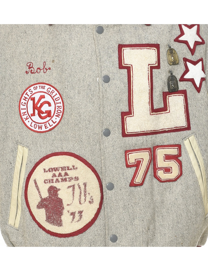1970s Knights of the Gridiron Grey Team Jacket - L