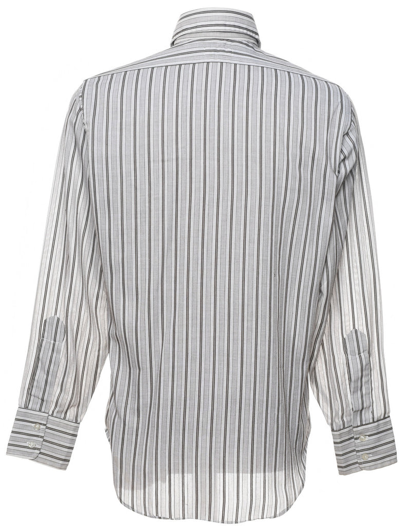 1970s Striped Grey Shirt - L