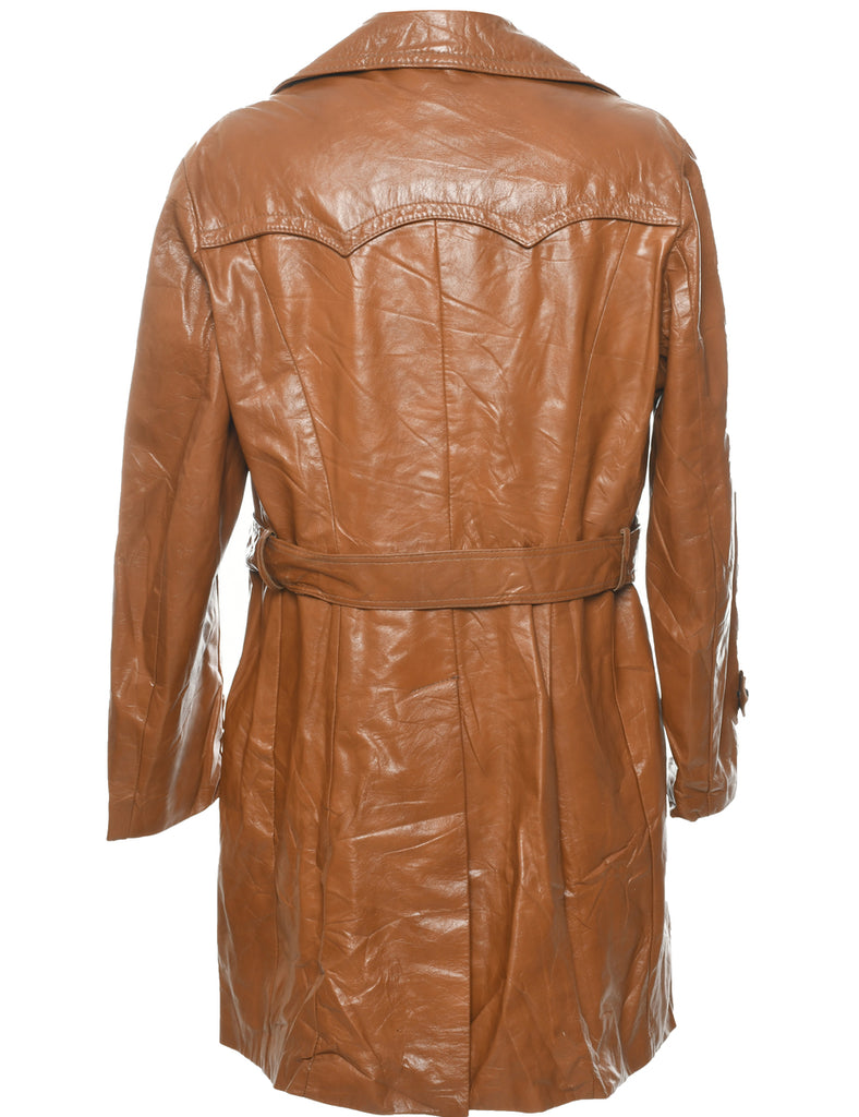 1970s Tan Leather Jacket - XL