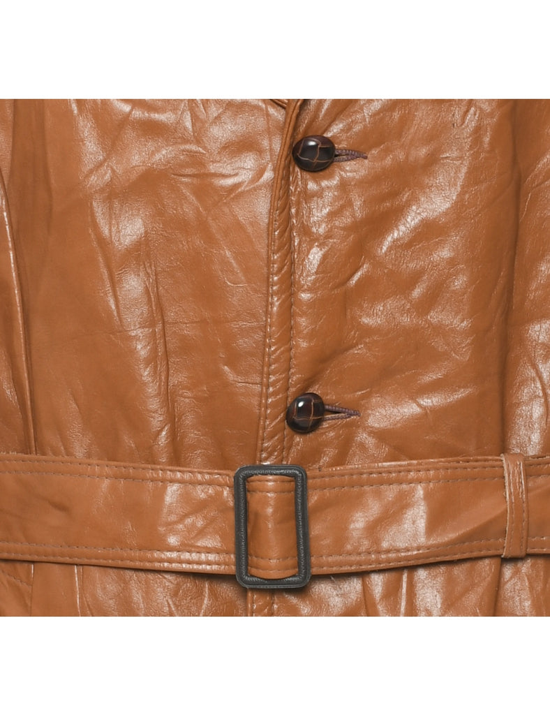 1970s Tan Leather Jacket - XL