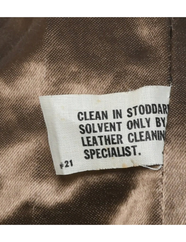 1970s Tan Leather Jacket - XL