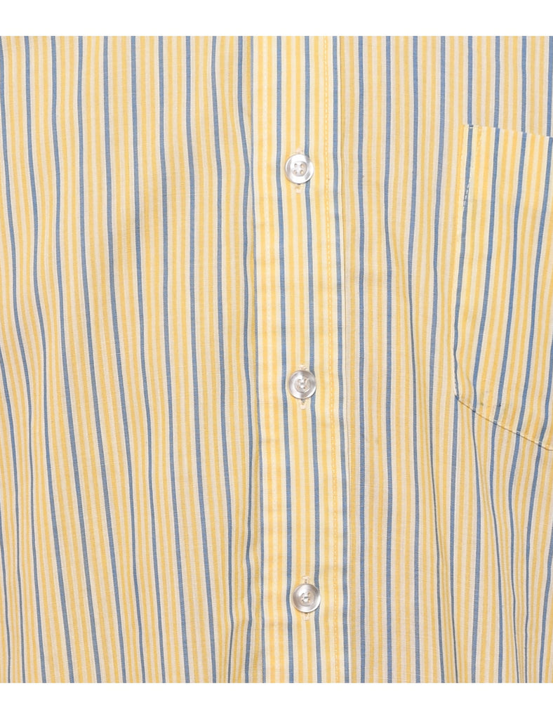 1970s Van Heusen Yellow Striped Shirt - L