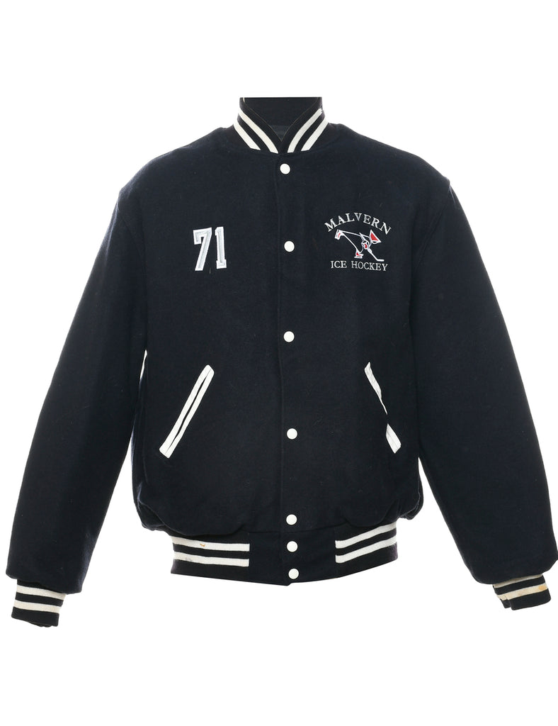 1970s Wool Ice Hockey Team Jacket - L