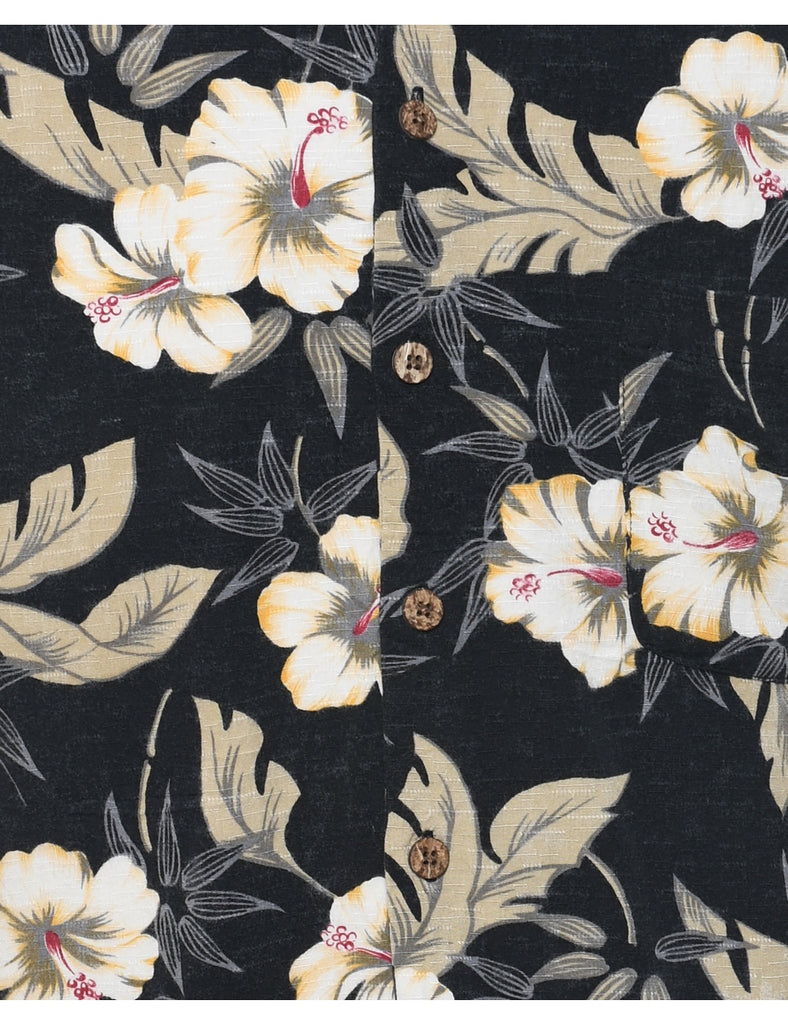 1980s Hibiscus Hawaiian Shirt - XL