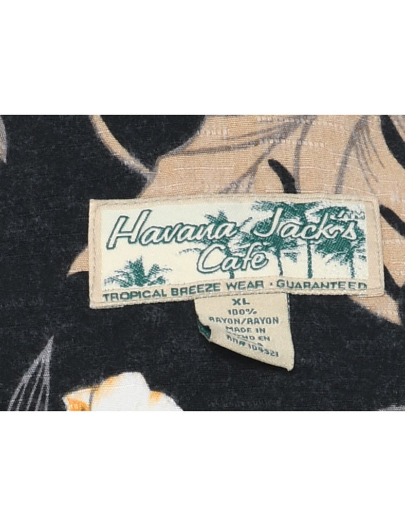 1980s Hibiscus Hawaiian Shirt - XL