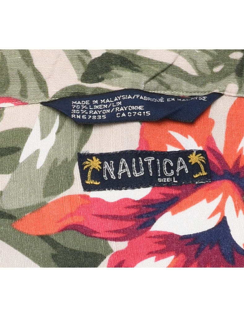 1980s Nautica Hula Girl Hawaiian Shirt - L