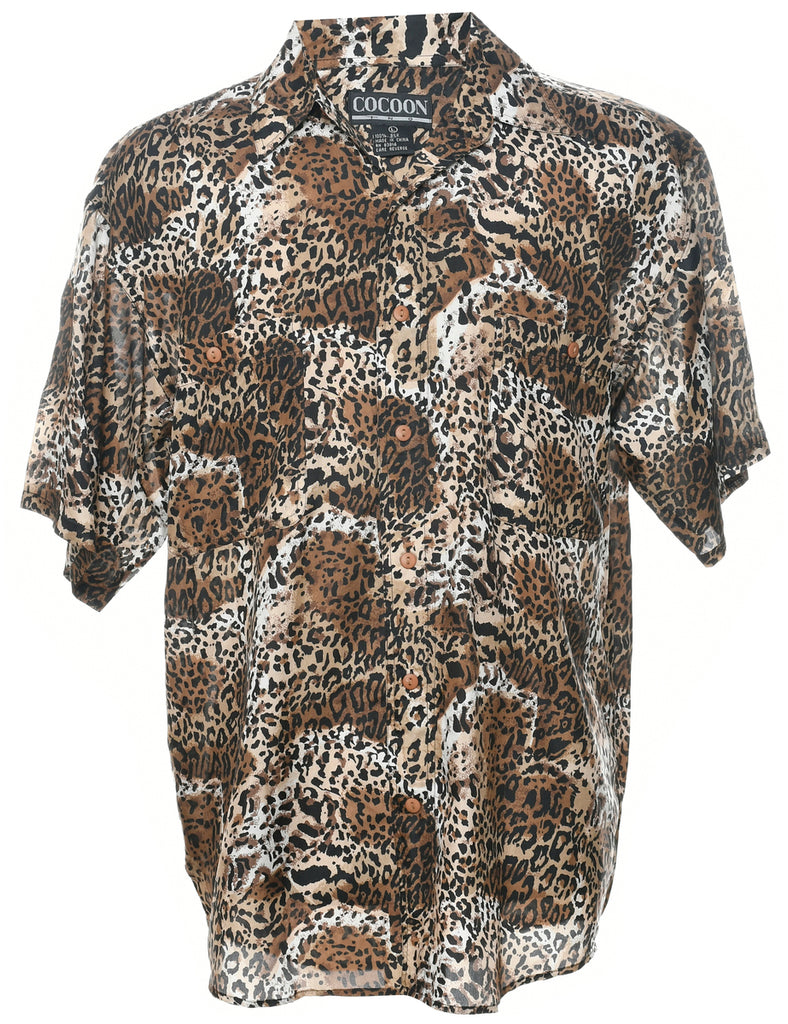 1990s Animal Print Shirt - L