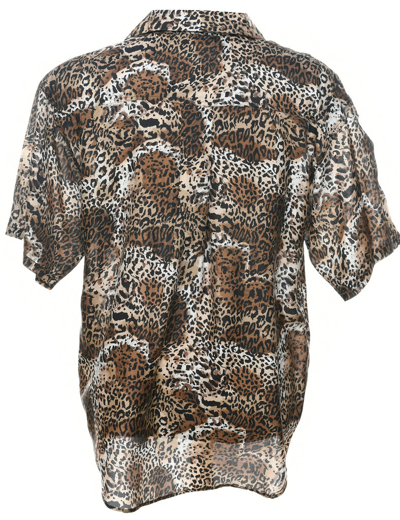 1990s Animal Print Shirt - L