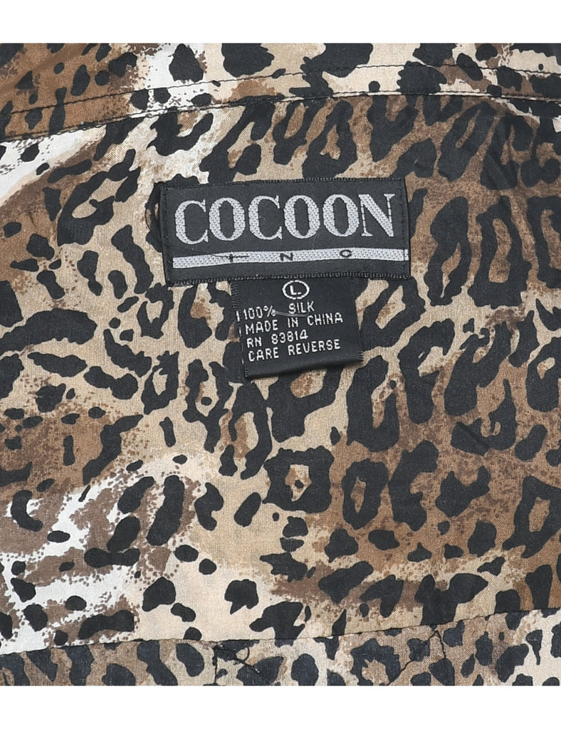 1990s Animal Print Shirt - L