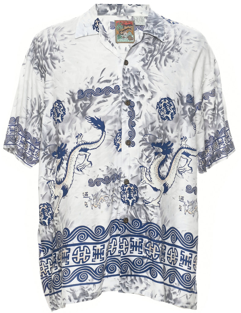 1990s Floral Shirt - L