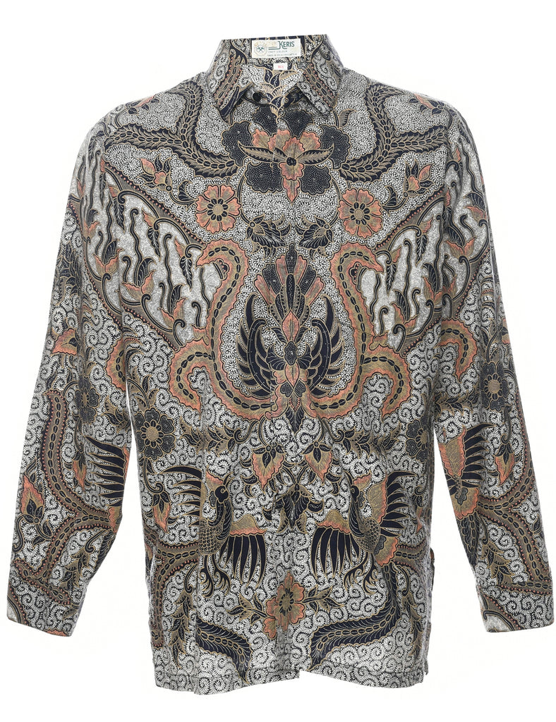 1990s Floral Shirt - M