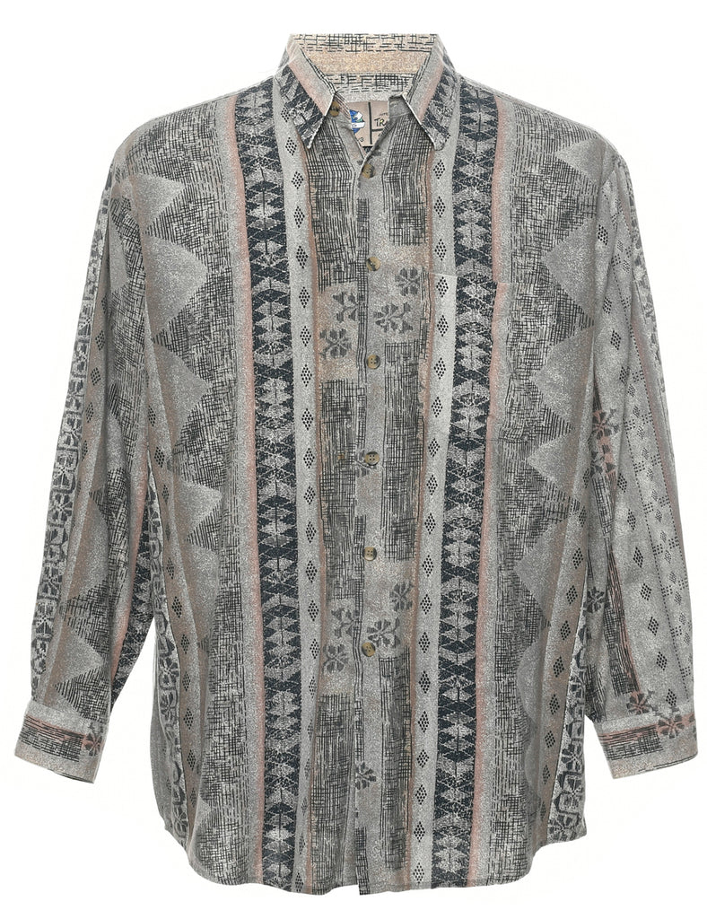 1990s Geometric Pattern Shirt - L