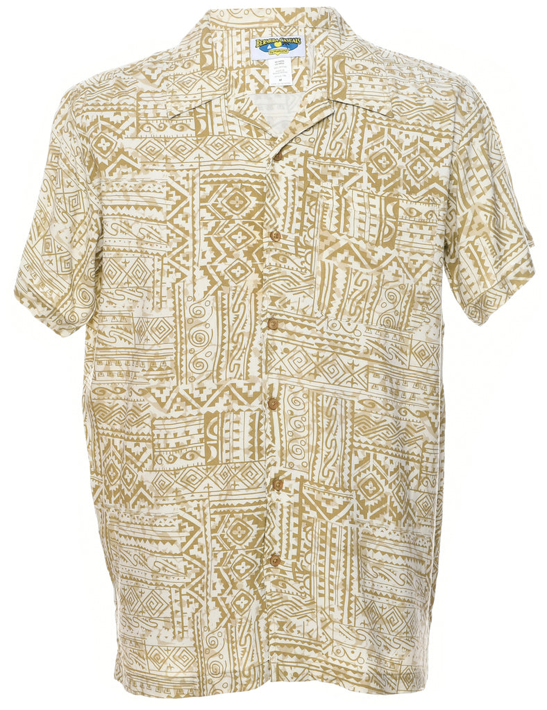1990s Geometric Pattern Shirt - M