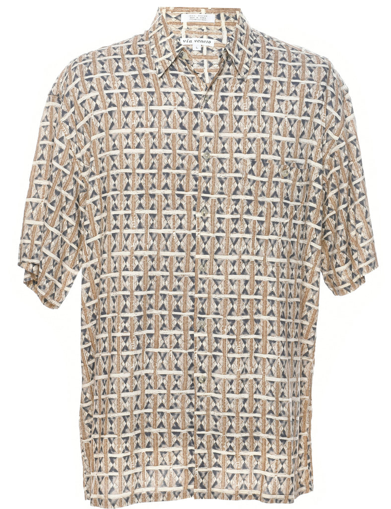 1990s Geometric Pattern Shirt - L