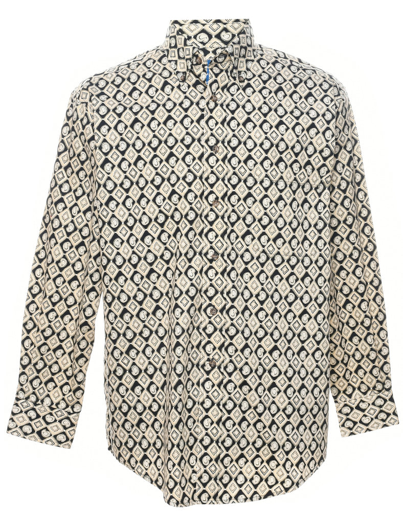 1990s Geometric Pattern Shirt - M