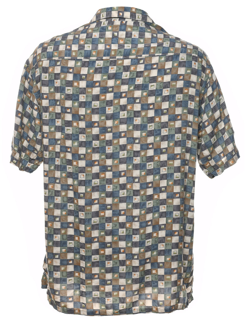 1990s Geometric Pattern Shirt - M