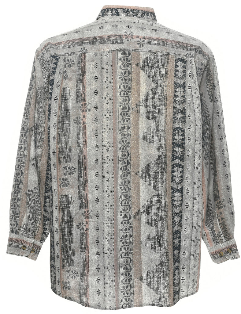 1990s Geometric Pattern Shirt - L