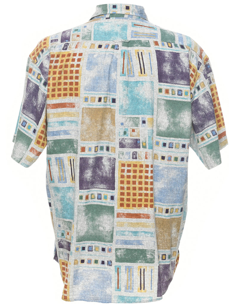 1990s Geometric Pattern Shirt - M