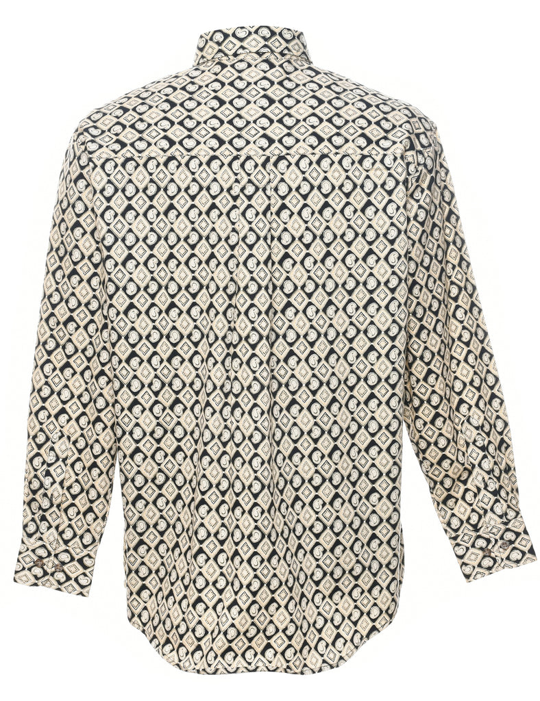 1990s Geometric Pattern Shirt - M
