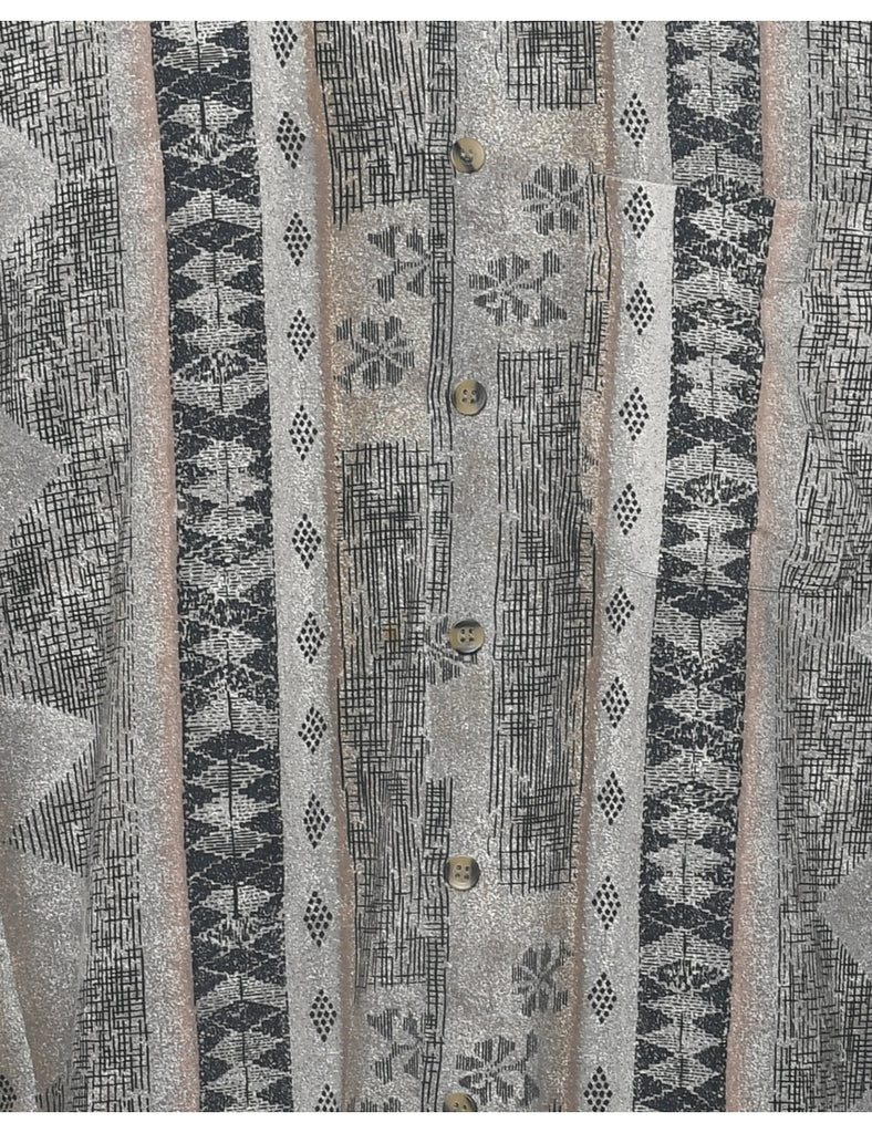 1990s Geometric Pattern Shirt - L