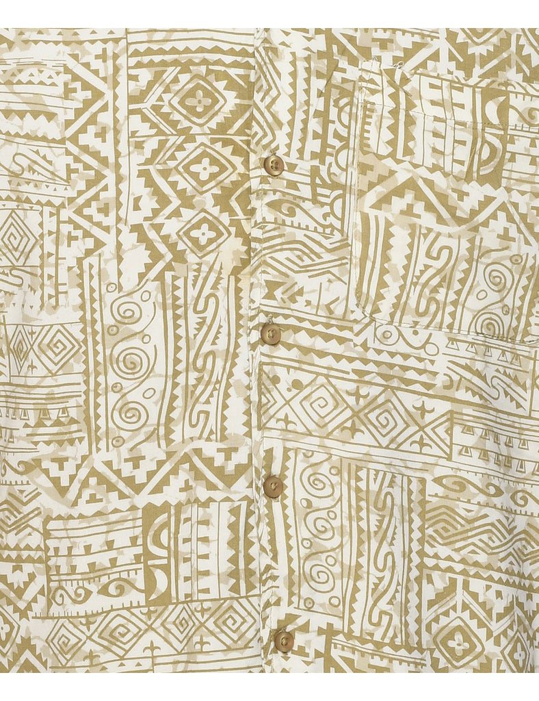 1990s Geometric Pattern Shirt - M
