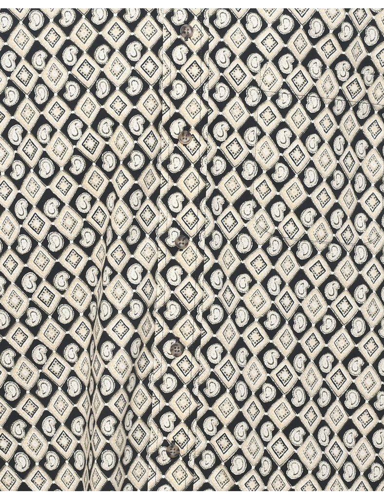 1990s Geometric Pattern Shirt - M