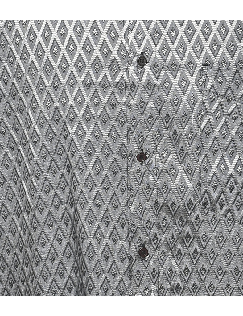 1990s Geometric Pattern Shirt - M