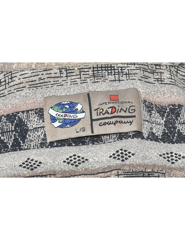 1990s Geometric Pattern Shirt - L