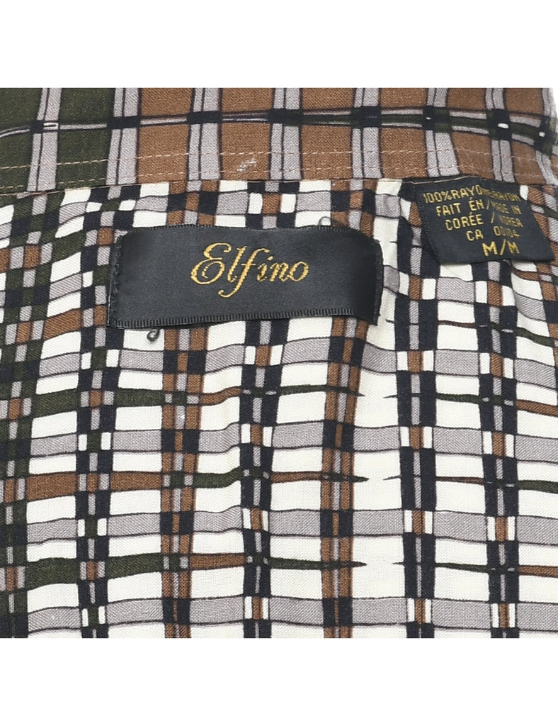 1990s Geometric Pattern Shirt - M