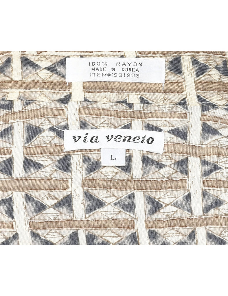 1990s Geometric Pattern Shirt - L