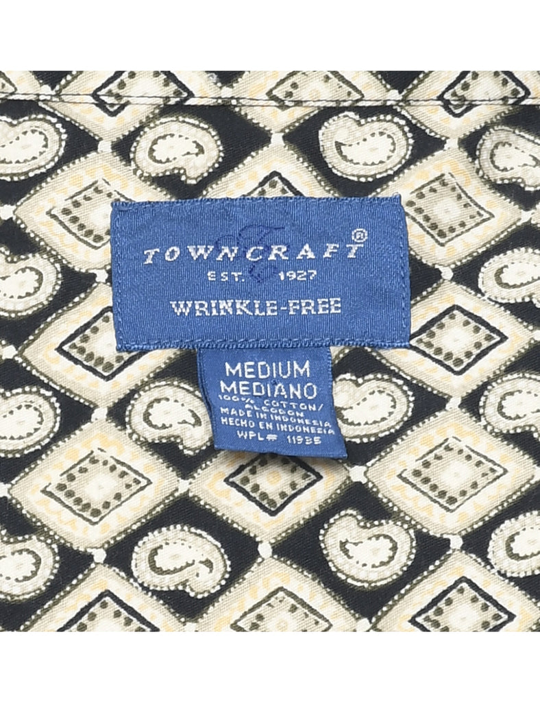 1990s Geometric Pattern Shirt - M